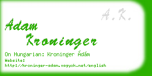 adam kroninger business card